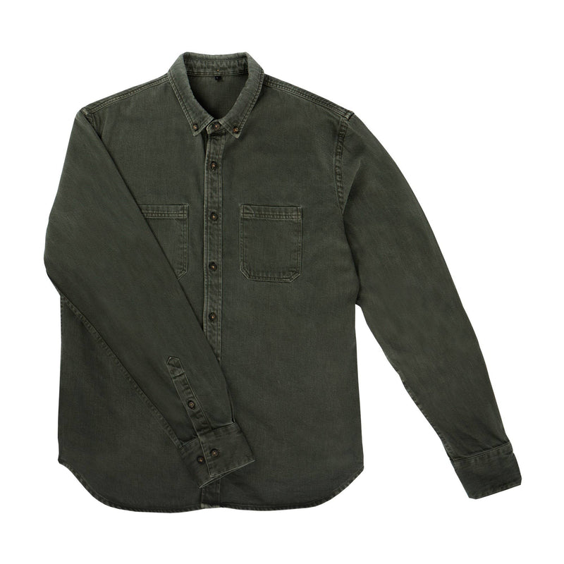 Pobudo Khaki Color Wear-Resistant Special Fabric Snap Button Denim Shirt -  Trendyol